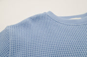 Toddler Long Sleeve Waffle Set - Sky Blue