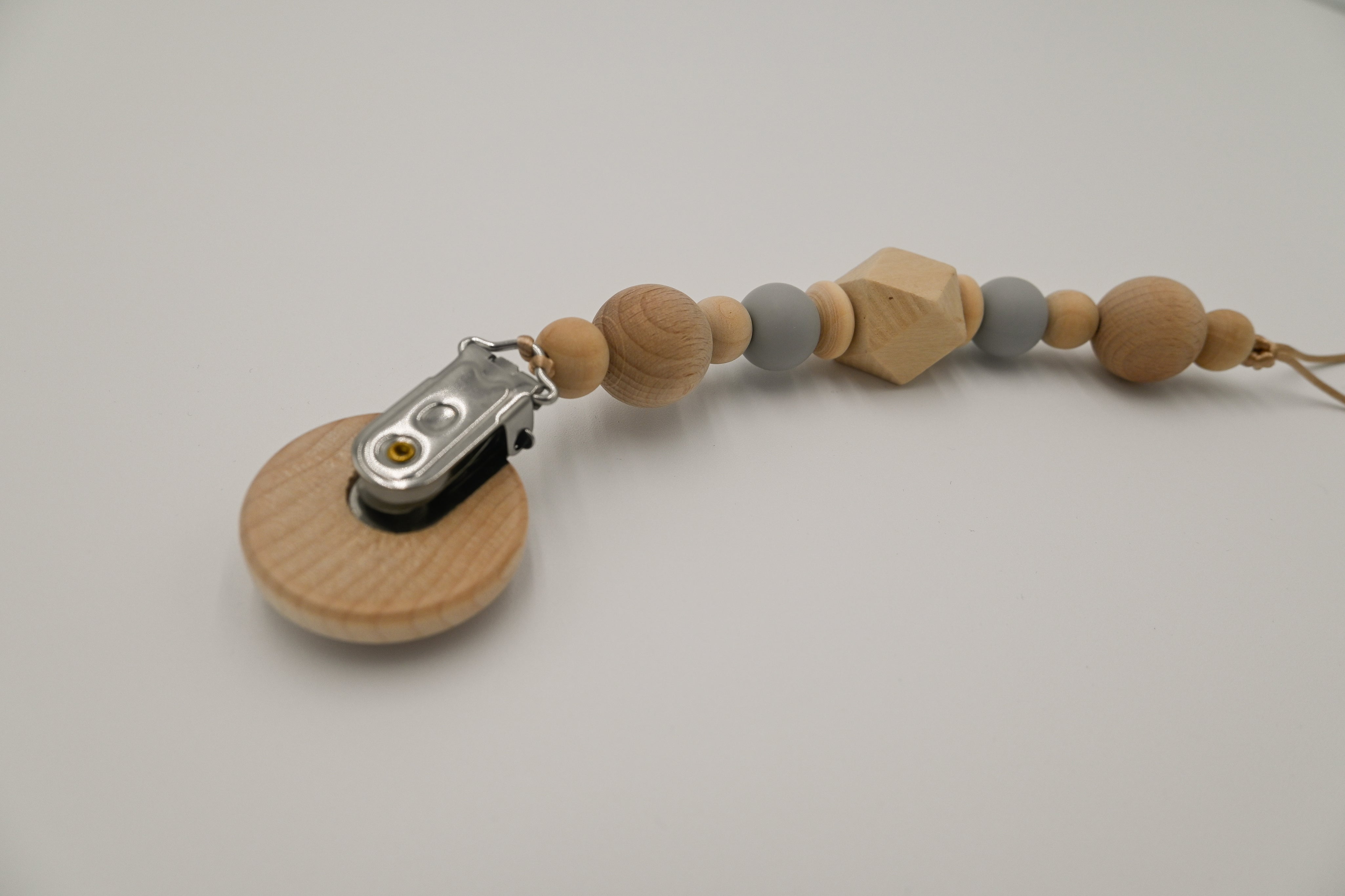 Handmade Natural Wood Silicone Pacifier Clip