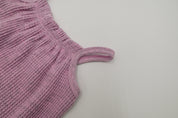 Baby Waffle Ruffle Romper - Raspberry Cream