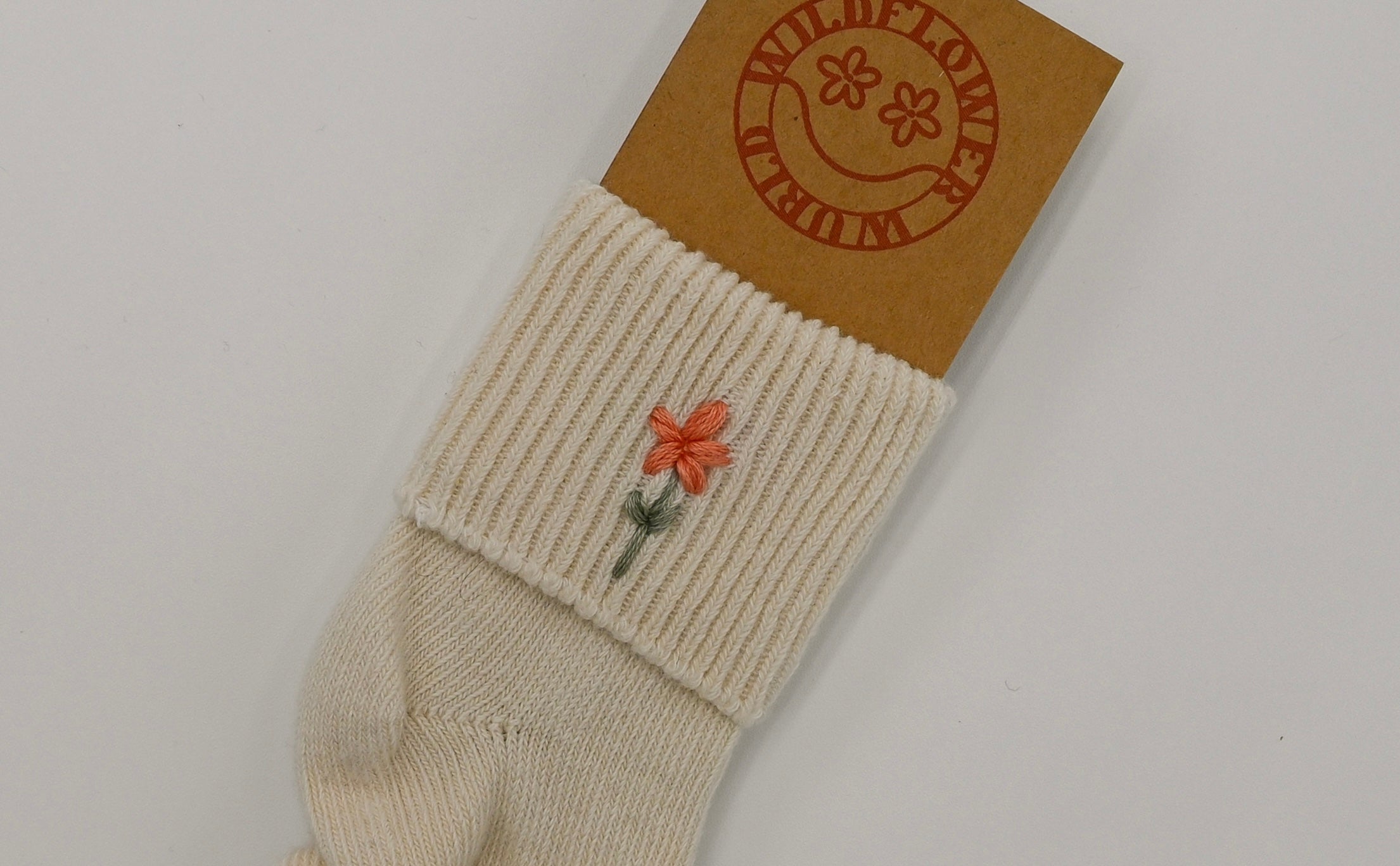 Flower Power Infant Socks - Hand Embroidered by Wildflower Wurld