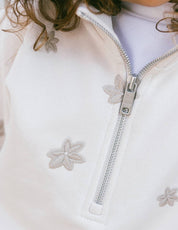 Cream Floral Half-Zip - Youth