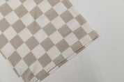 Two-Piece Neutral Checker Short Sleeve Pajama Set