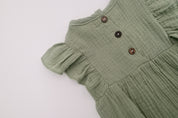Muslin Romper Flutter Sleeve - Sage