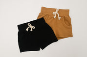 Bamboo Terry Drawstring Shorts - Black