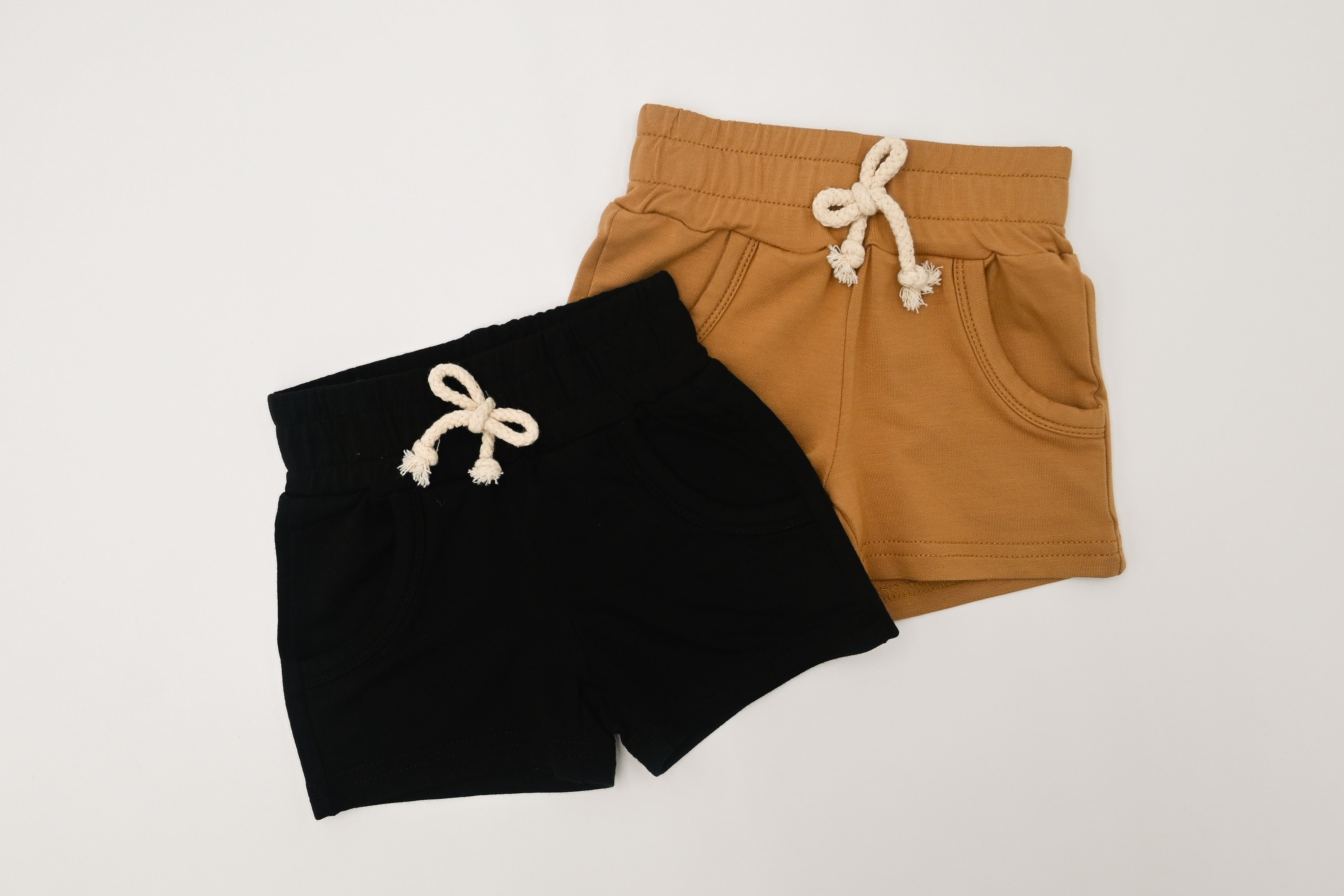Bamboo Terry Drawstring Shorts - Black