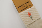 Flower Power Youth Socks - Hand Embroidered by Wildflower Wurld