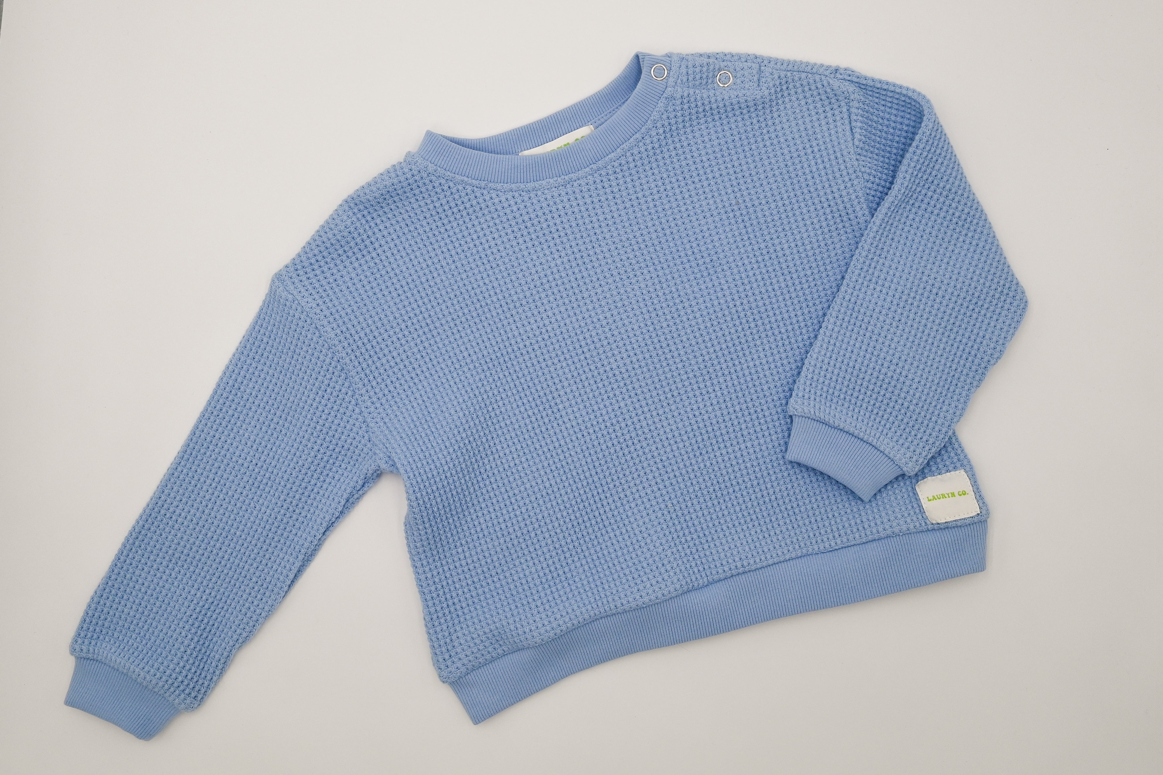 Toddler Long Sleeve Waffle Set - Sky Blue