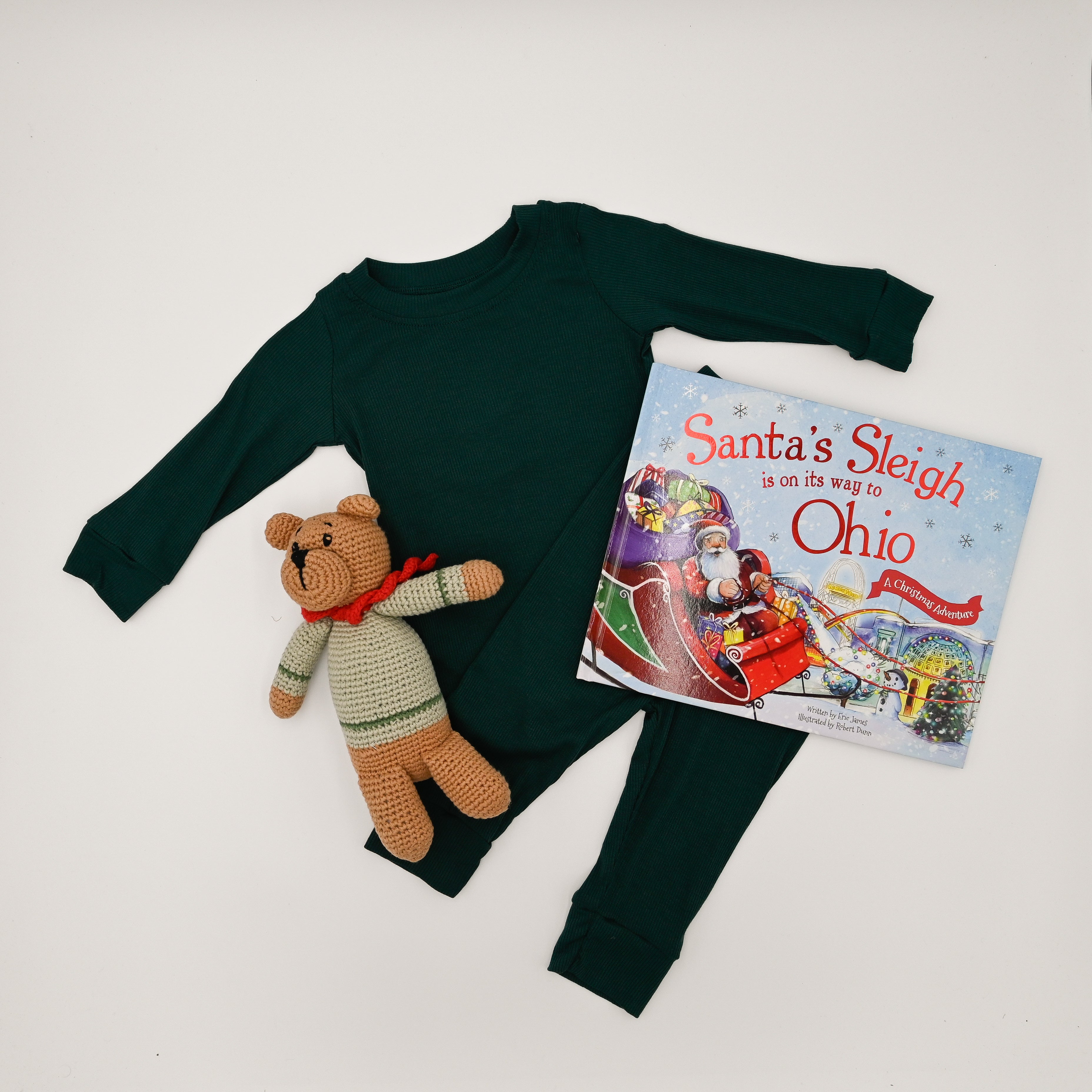 Two-Piece Forest Green Pajama Set