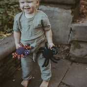 Handmade Crochet Spider Rattle [Black] - Organic Cotton Toy