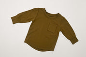 Long-Sleeve Bamboo Pocket Tee - Olive