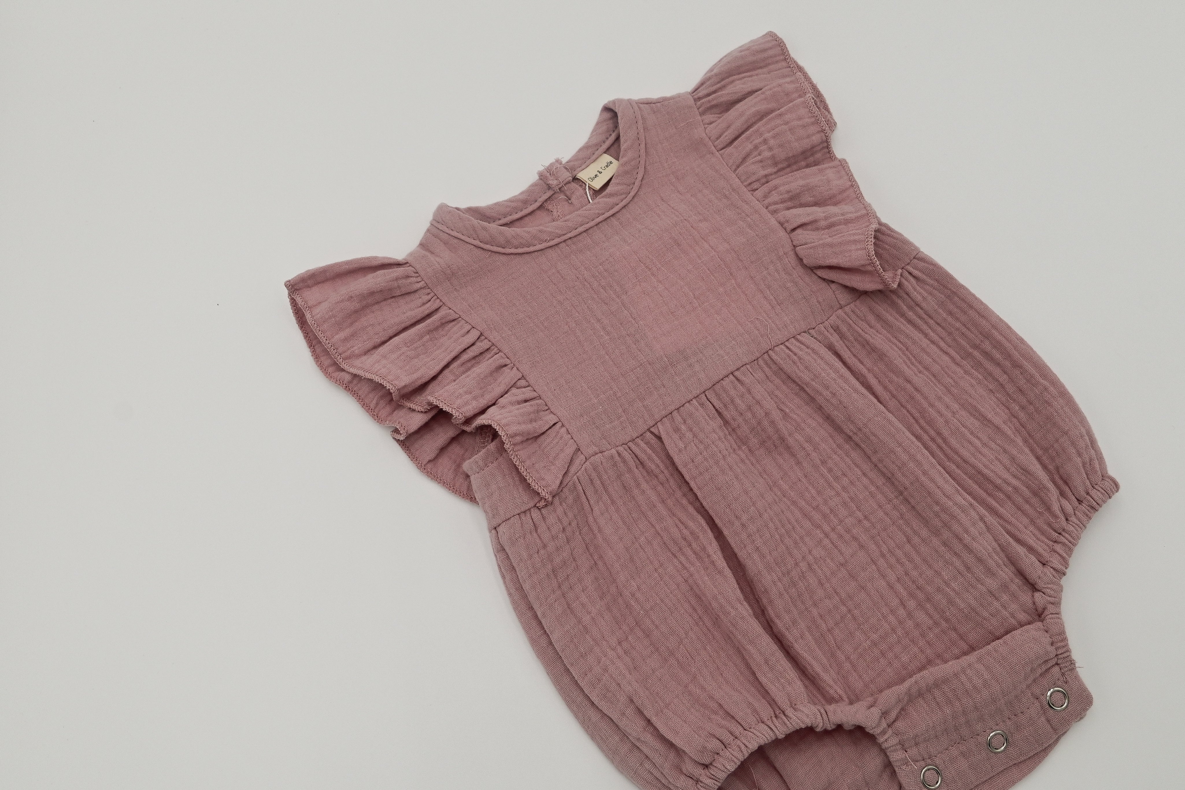 Muslin Romper Flutter Sleeve - Orchid