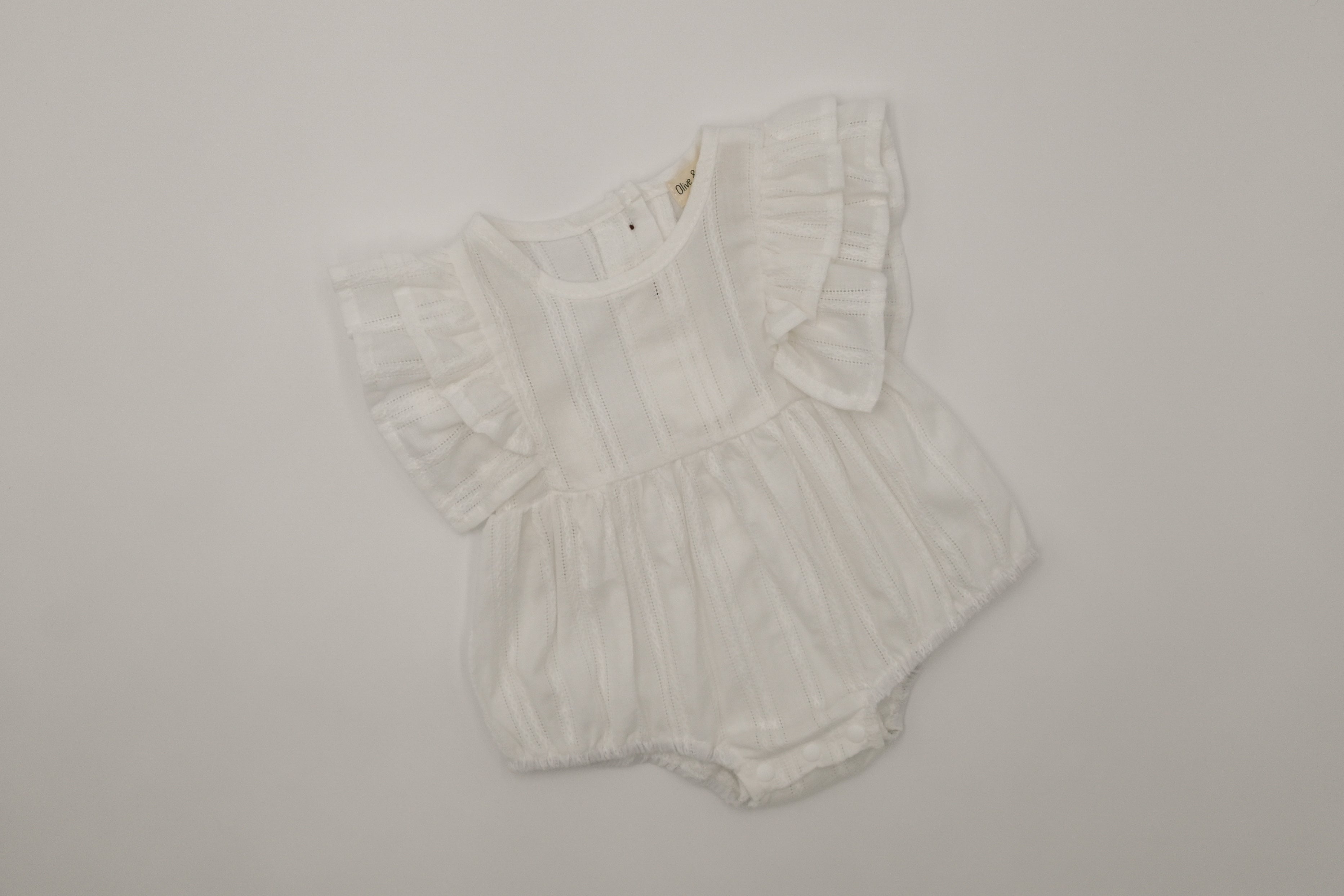White Bubble Romper + Bow