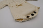 Cotton Sweater Romper - Cream
