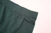 Two-Piece Forest Green Pajama Set
