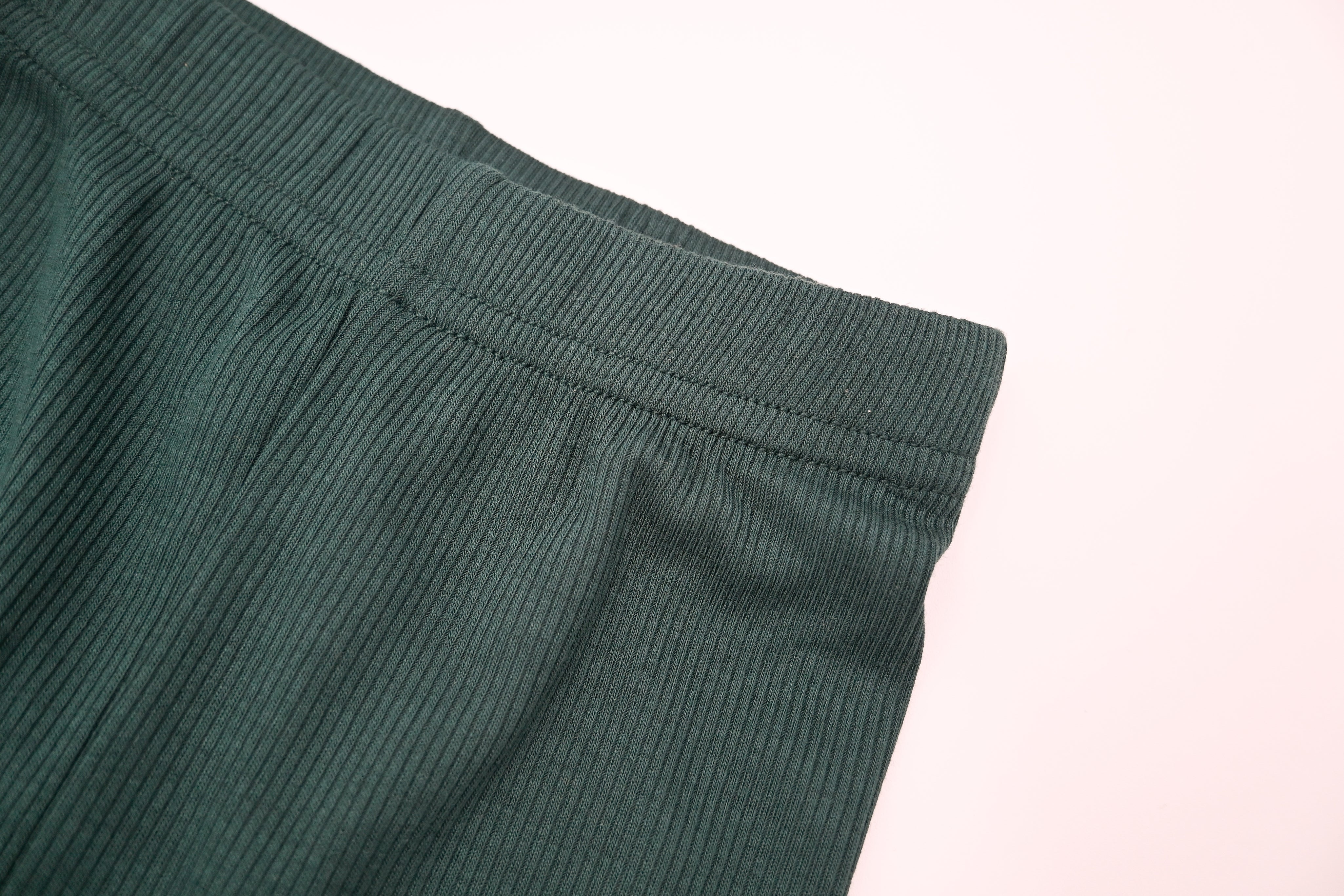 Two-Piece Forest Green Pajama Set