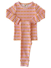 Organic Two Piece Pajama Set - Pink Pumpkins