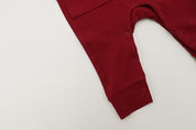 Ribbed Playsuit - Ruby Red
