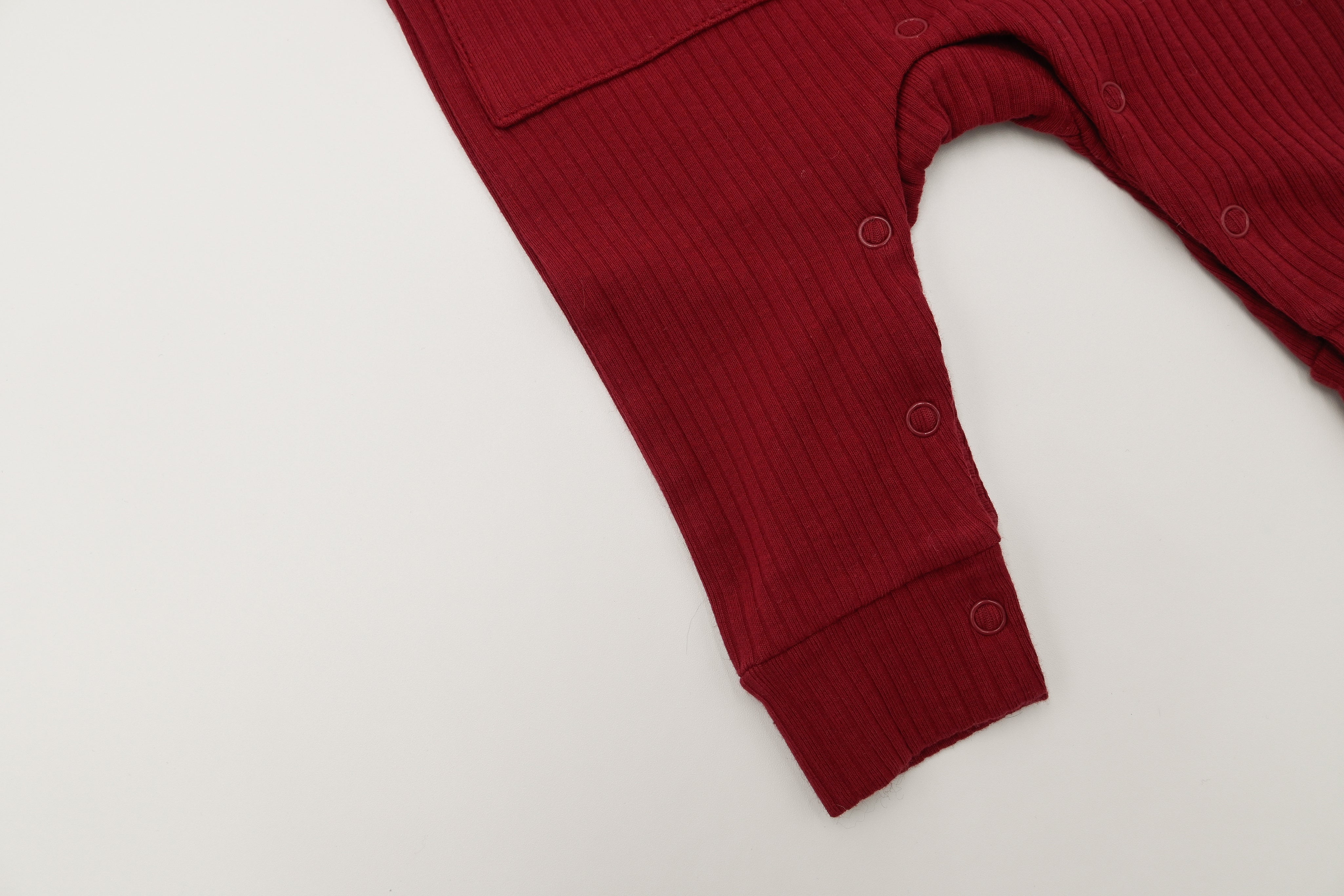 Ribbed Playsuit - Ruby Red