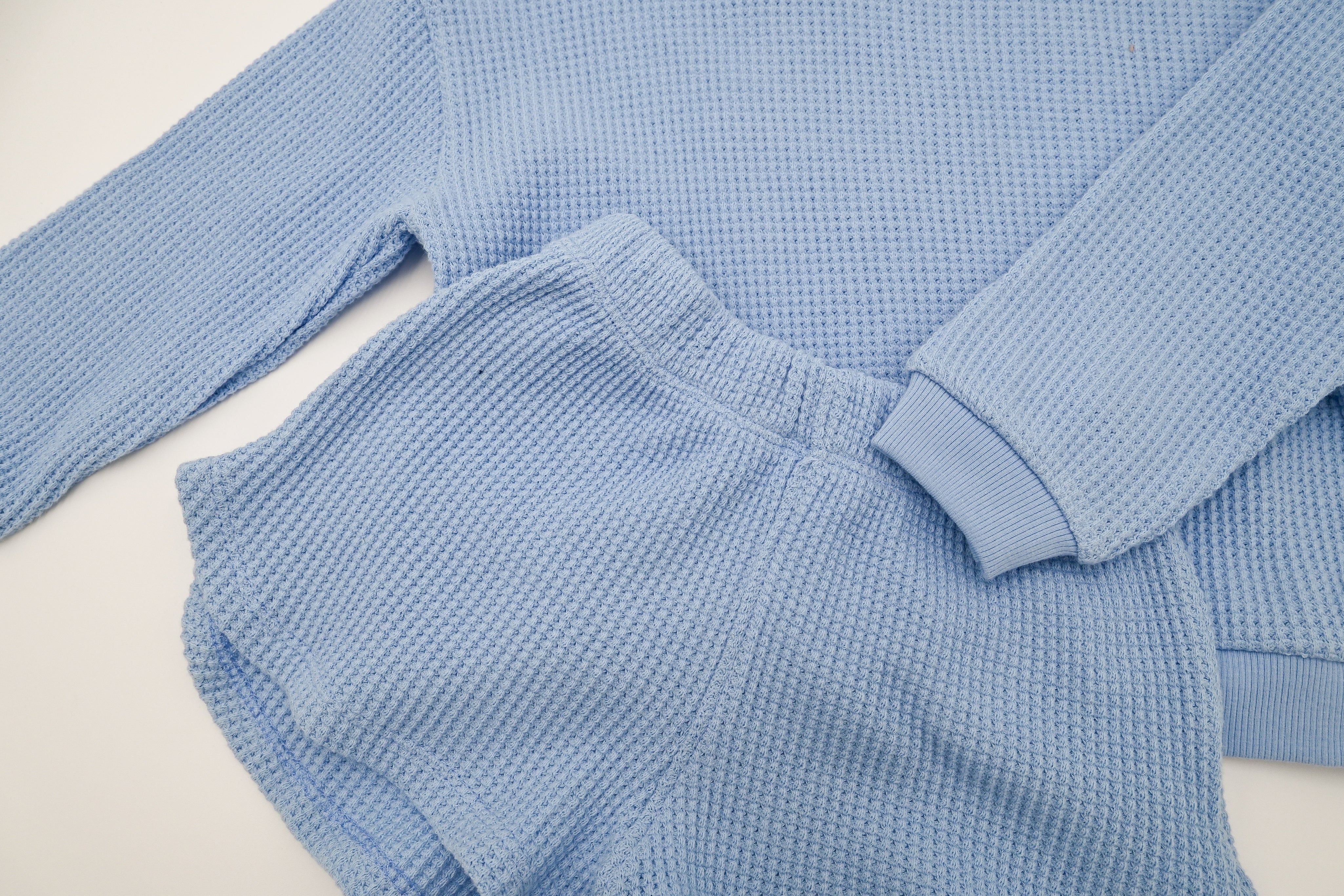 Toddler Long Sleeve Waffle Set - Sky Blue