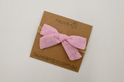 Ivy Linen Hair Bow - Pink