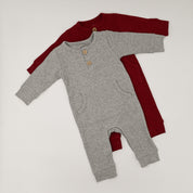 Ribbed Playsuit - Gray