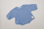 Baby Waffle Bubble Romper - Sky Blue