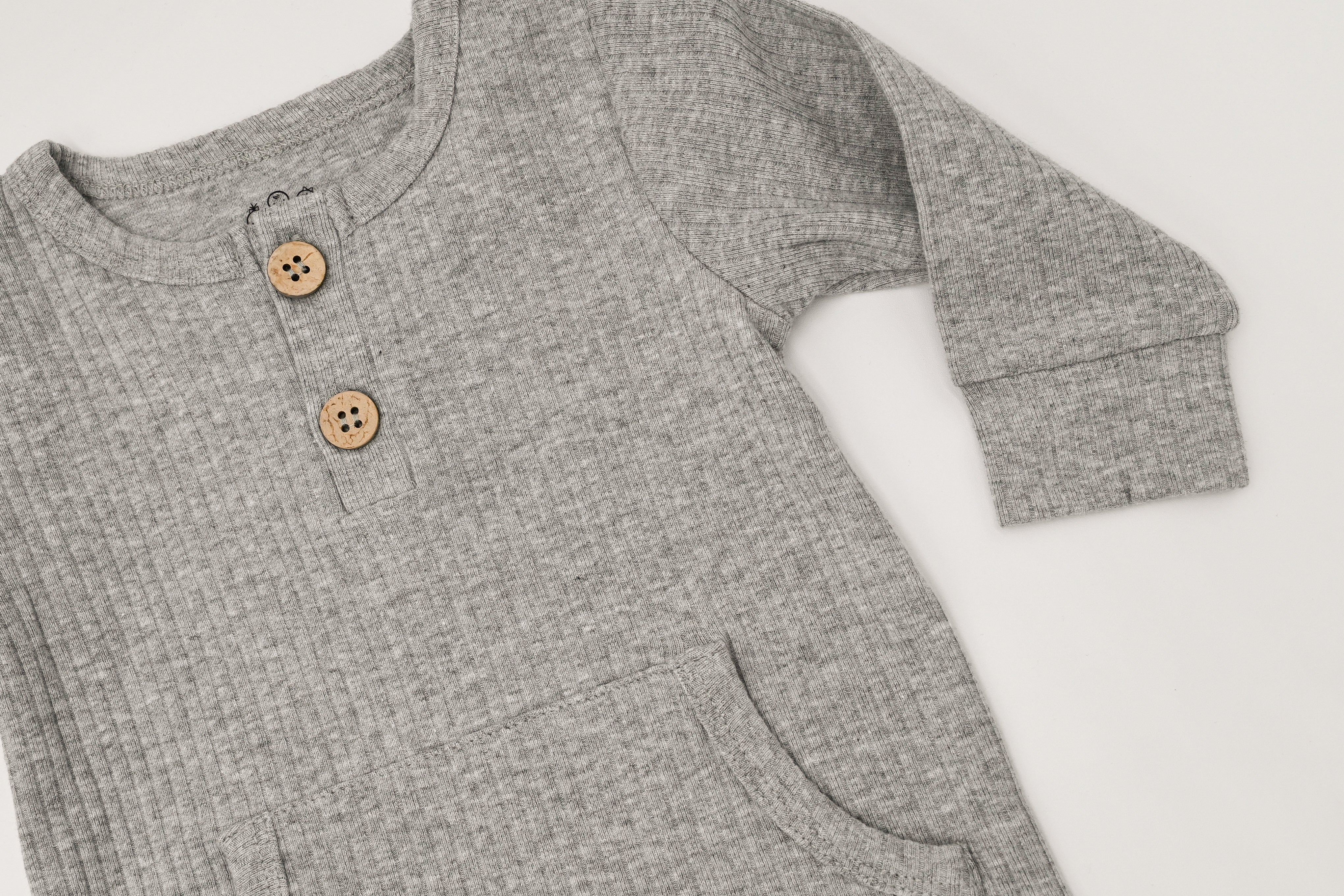 Ribbed Playsuit - Gray