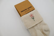 Flower Power Infant Socks - Hand Embroidered by Wildflower Wurld