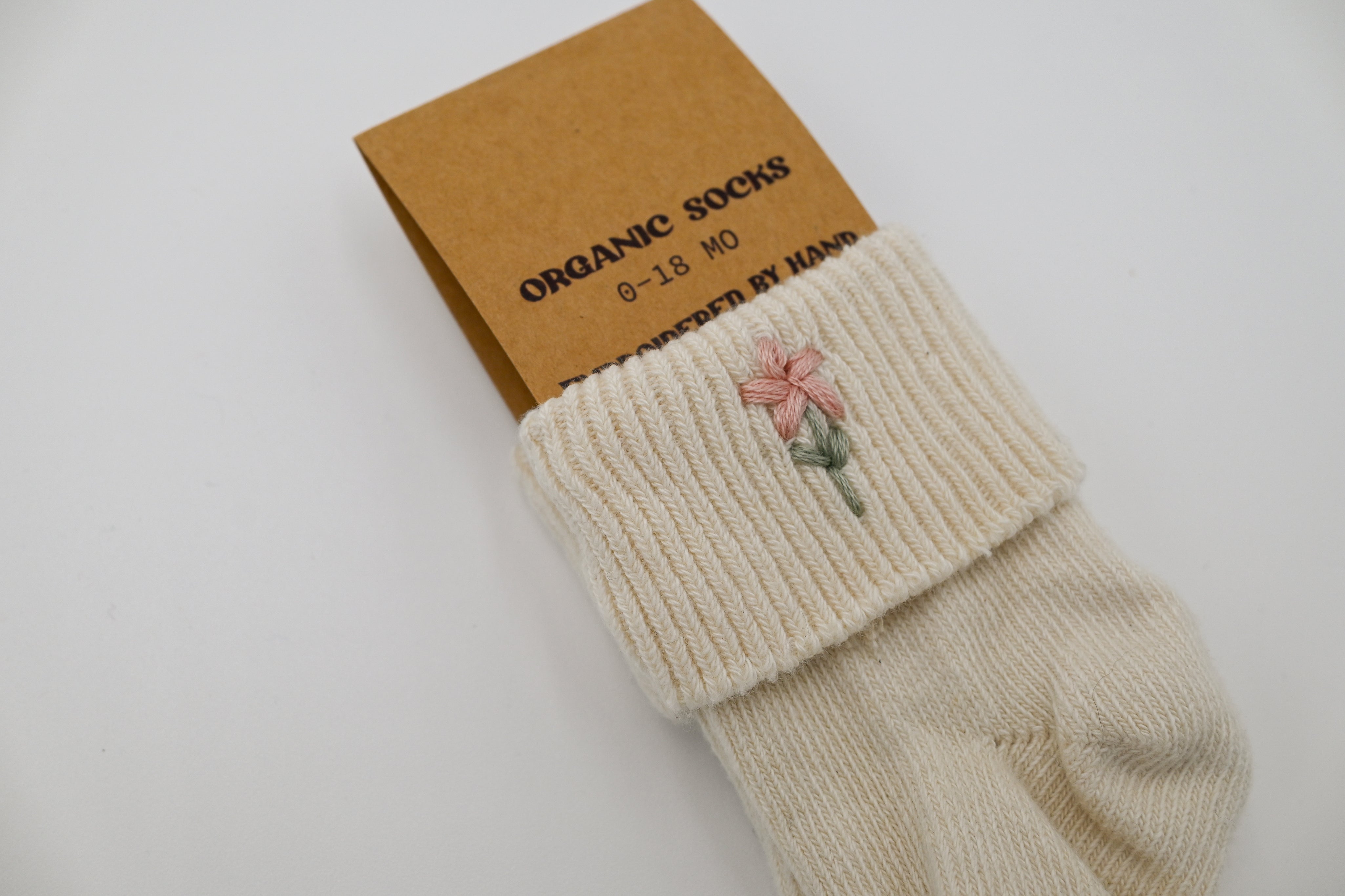 Flower Power Infant Socks - Hand Embroidered by Wildflower Wurld
