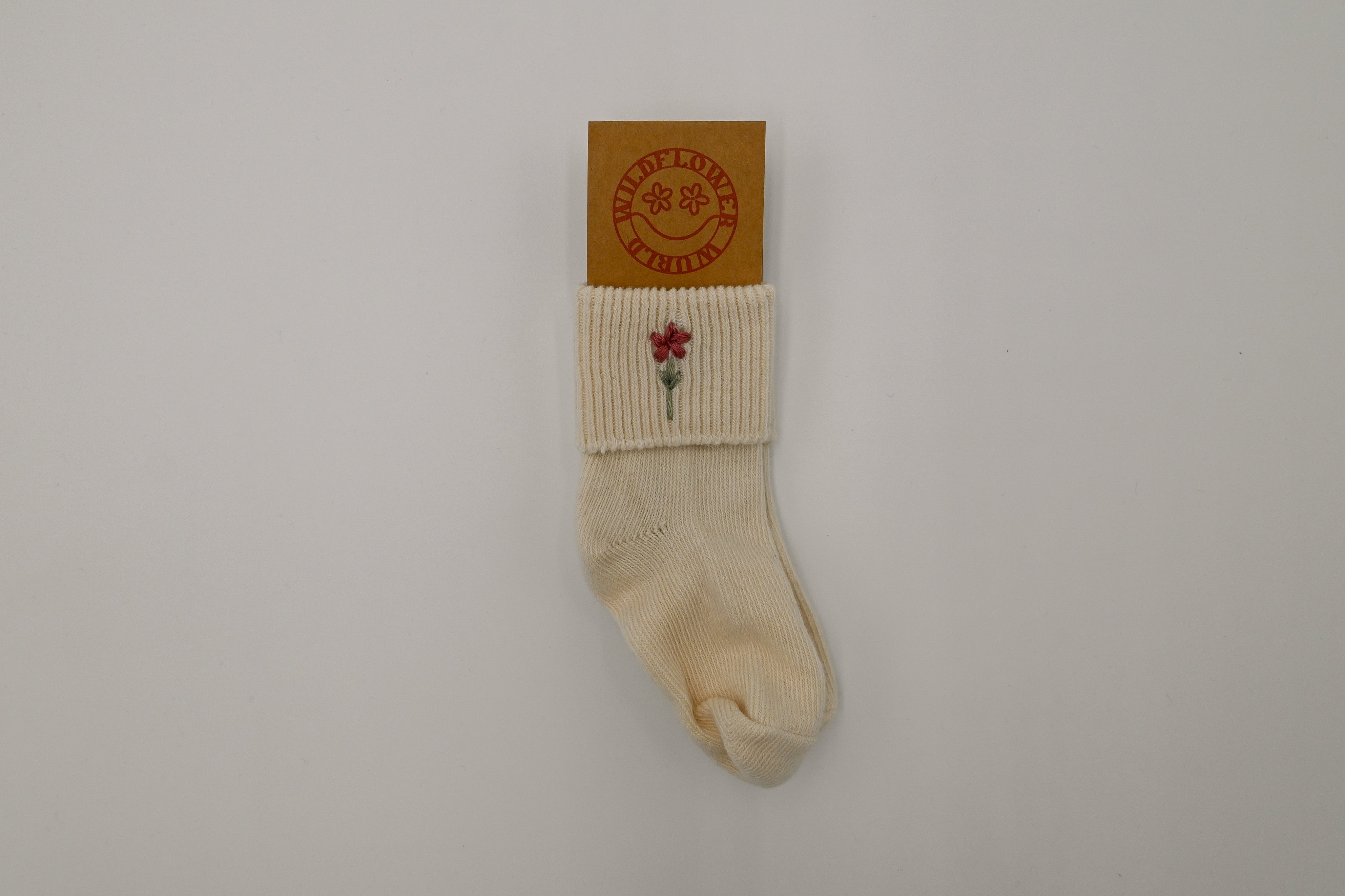 Flower Power Youth Socks - Hand Embroidered by Wildflower Wurld