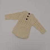 Cotton Sweater Romper - Cream