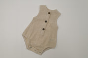 Gingham Romper - Oat