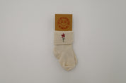 Flower Power Infant Socks - Hand Embroidered by Wildflower Wurld