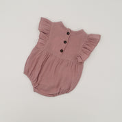 Muslin Romper Flutter Sleeve - Orchid