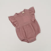 Muslin Romper Flutter Sleeve - Orchid