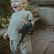 Handmade Crochet Spider Rattle [Black] - Organic Cotton Toy