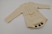 Cotton Sweater Romper - Cream