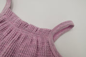 Baby Waffle Ruffle Romper - Raspberry Cream