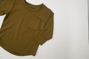 Long-Sleeve Bamboo Pocket Tee - Olive