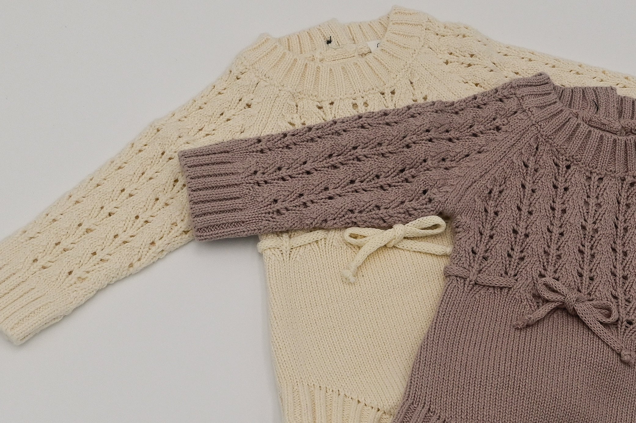 Cotton Sweater Romper - Cream