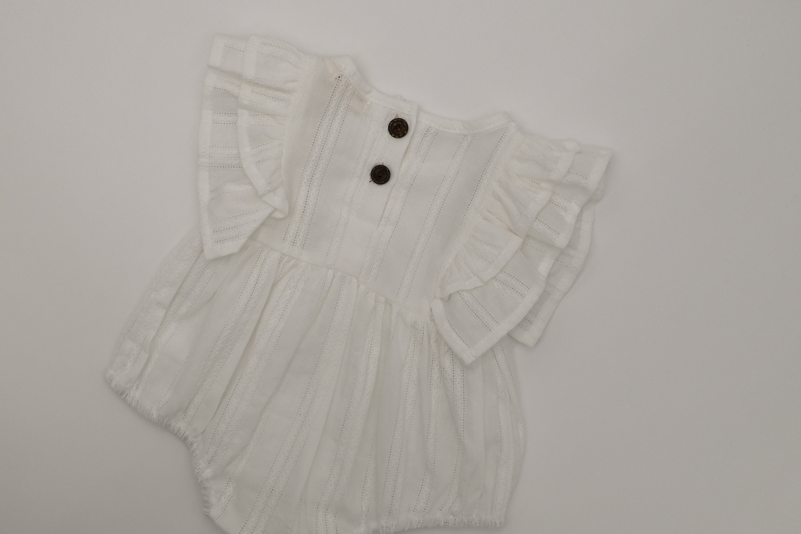 White Bubble Romper + Bow