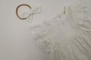 White Bubble Romper + Bow