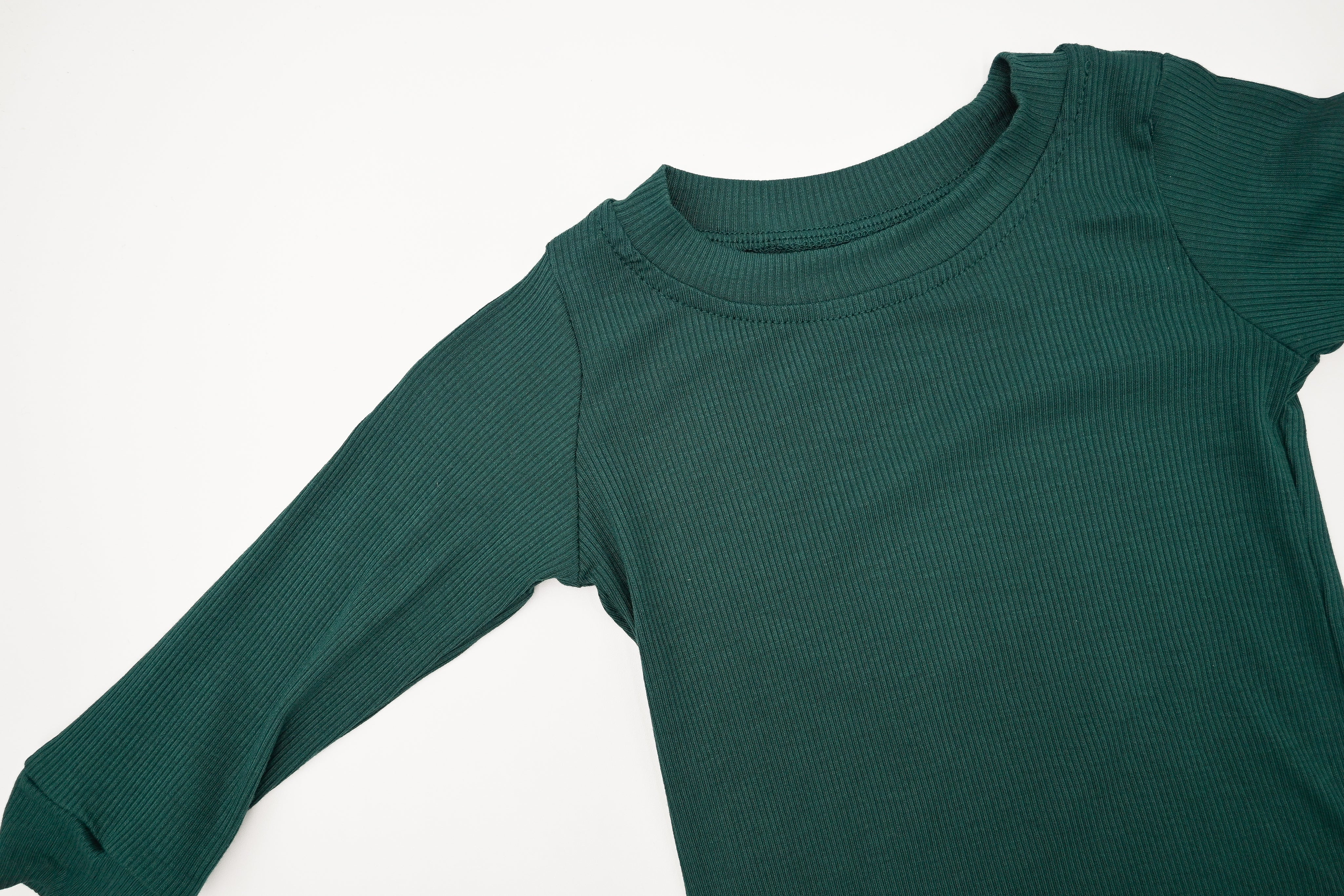Two-Piece Forest Green Pajama Set