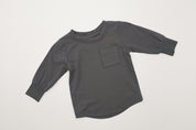 Long-Sleeve Bamboo Pocket Tee - Charcoal