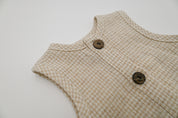 Gingham Romper - Oat