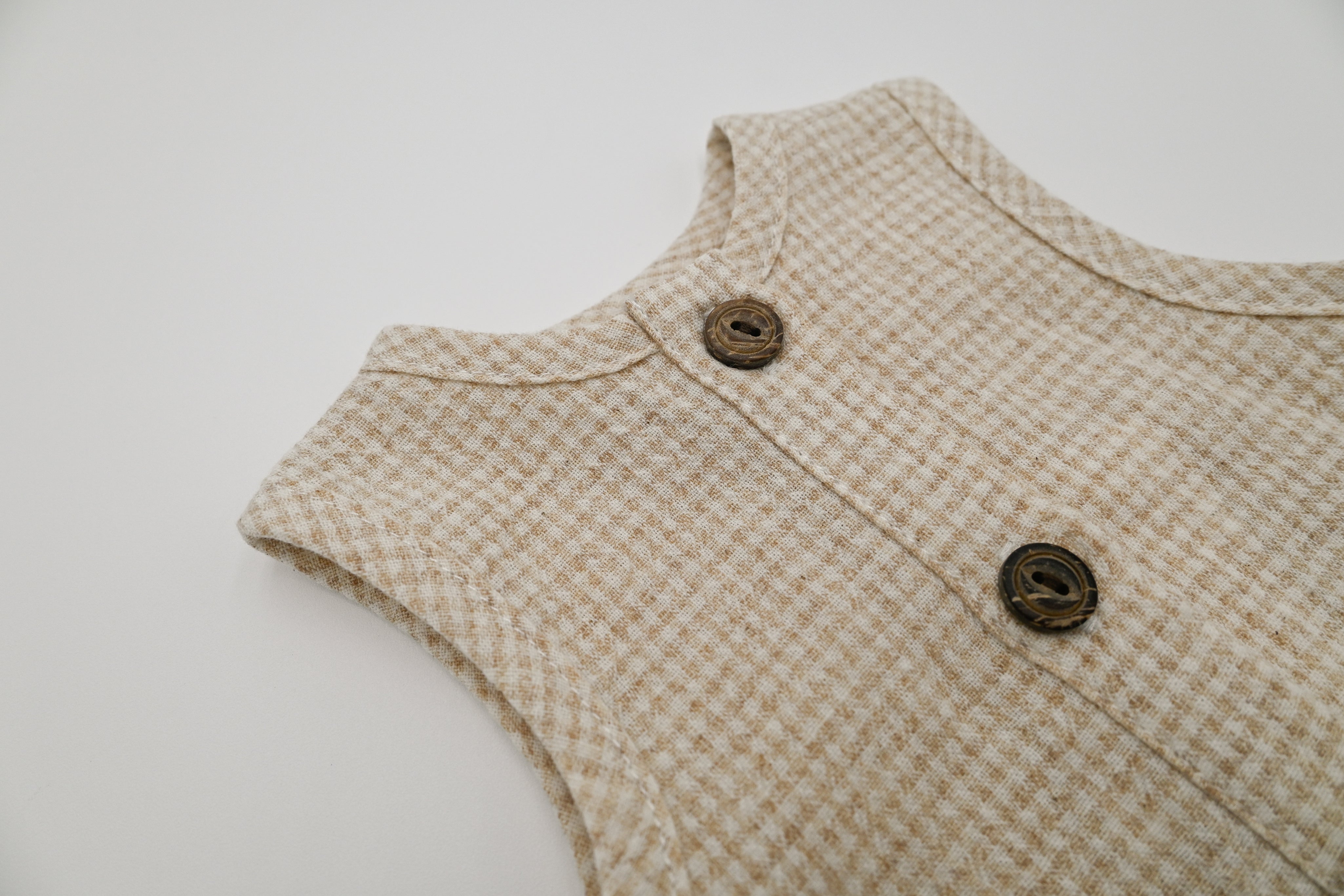 Gingham Romper - Oat