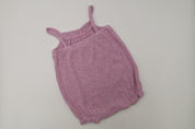 Baby Waffle Ruffle Romper - Raspberry Cream
