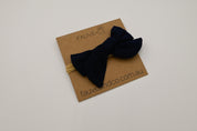 Ivy Linen Hair Bow - Navy