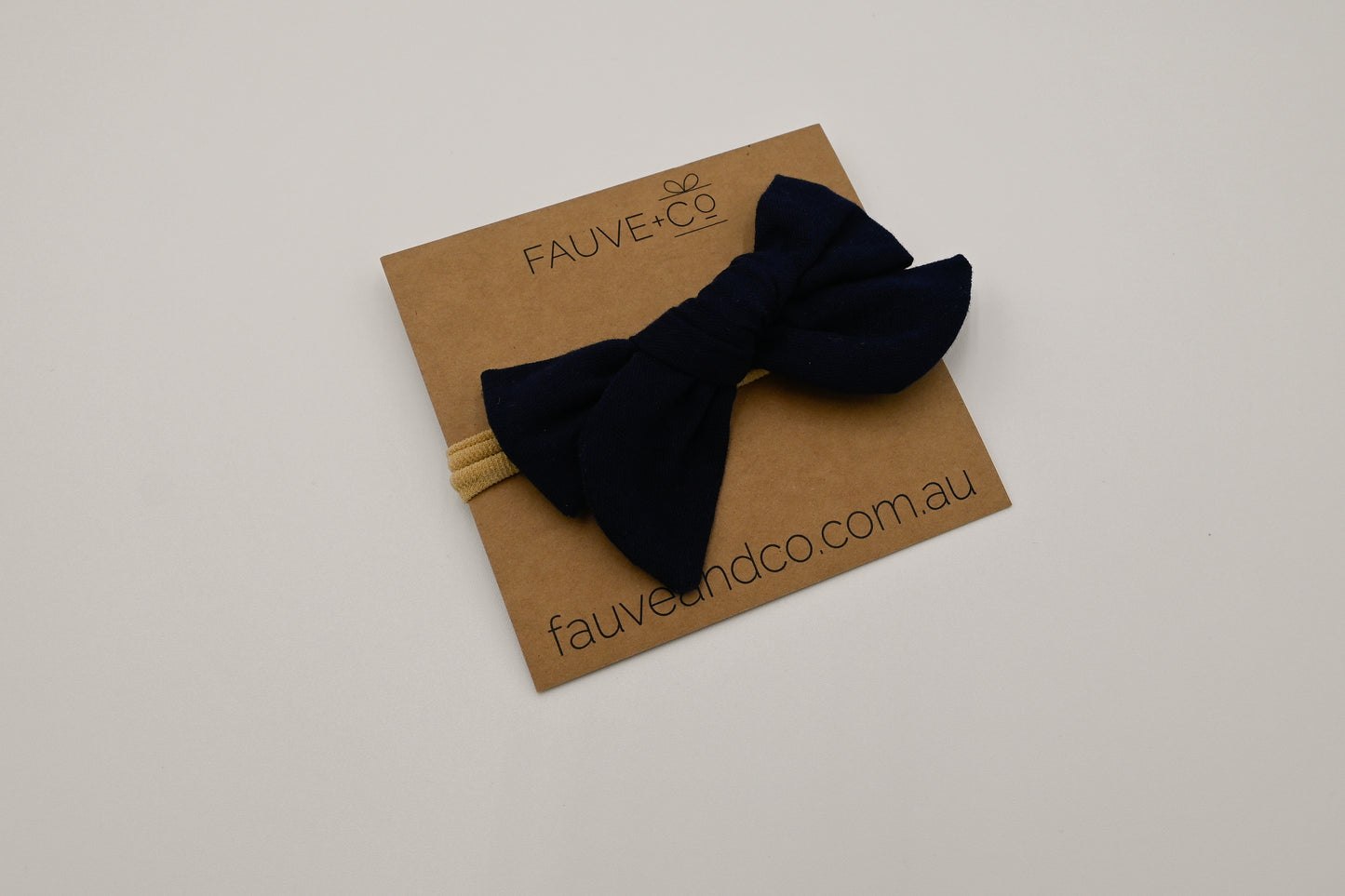 Ivy Linen Hair Bow - Navy