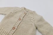 Fur Collar Natural Cardigan Sweater